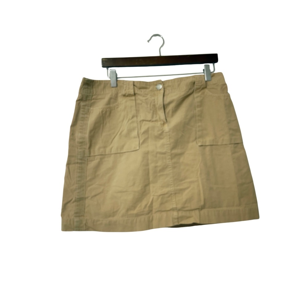 J.Crew Cargo Mini Skirt 12 Tan Utility Ripstop Cotton Gorpcore Neutral Prep